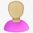 用户女性橄榄粉红色秃图标图标