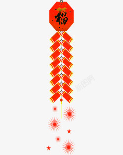 红色中国风福字挂饰素材