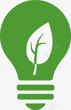 环保标志设计绿色叶子环保灯泡图图标图标