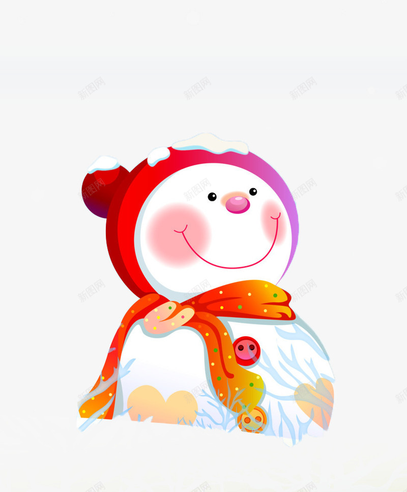 仰望的雪人png免抠素材_88icon https://88icon.com 仰望 卡通 红色帽子 装饰 雪人