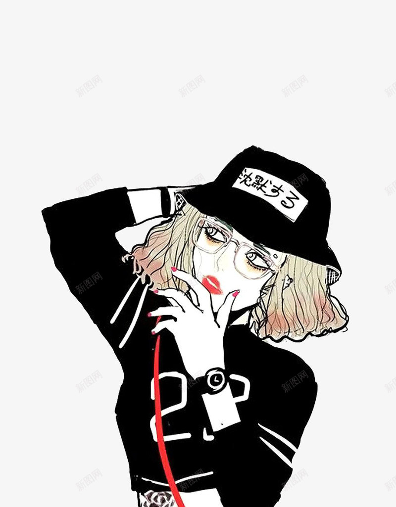 插画女生psd免抠素材_88icon https://88icon.com 女生 插画 简约 装饰