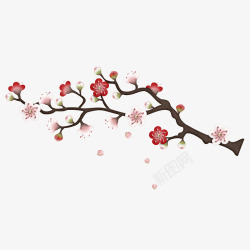 粉色冬季冬季寒梅梅花装饰插图高清图片