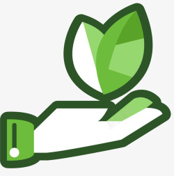 绿叶守护环保标志矢量图素材