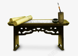 复古书法木桌素材