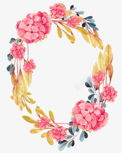 圆形花环插画素材