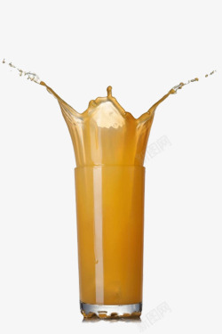 V型飞溅的橙汁素材