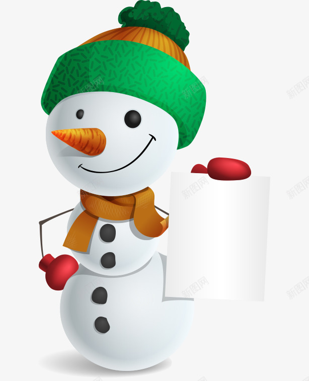 卡通手绘戴帽子围巾白纸雪人png免抠素材_88icon https://88icon.com 卡通的雪人 戴围巾的雪人 手绘的帽子 拿白纸的雪人