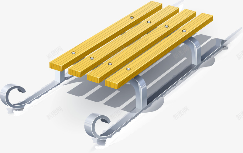 卡通木质雪橇车png免抠素材_88icon https://88icon.com 冬季 卡通雪橇车 圣诞节 木质雪橇 装饰图案 雪地