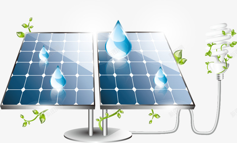 太阳能png免抠素材_88icon https://88icon.com 低碳 减排 水滴 灯管 环保 生态 绿色 绿色能源 能源环保 自然 节能