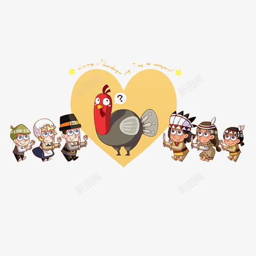 一些感恩节的卡通人物psd免抠素材_88icon https://88icon.com 卡通人物 土著 庆祝 心形 感恩有你 感恩节 火鸡