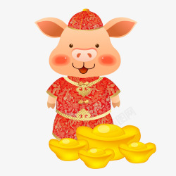 卡通春节喜庆猪年大吉素材