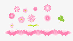 卡通花粉色装饰漂浮矢量图素材