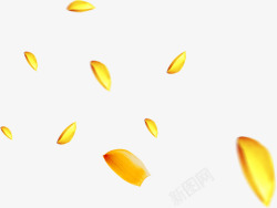 黄色卡通漂浮花瓣素材