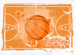 橘色篮球场素材