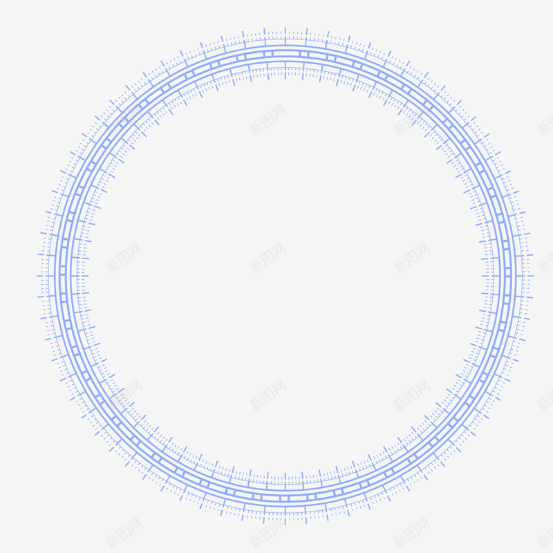 蓝色线条手绘圆环png免抠素材_88icon https://88icon.com 创意 手绘图 科技 线条 绘画 花环 蓝色圆环