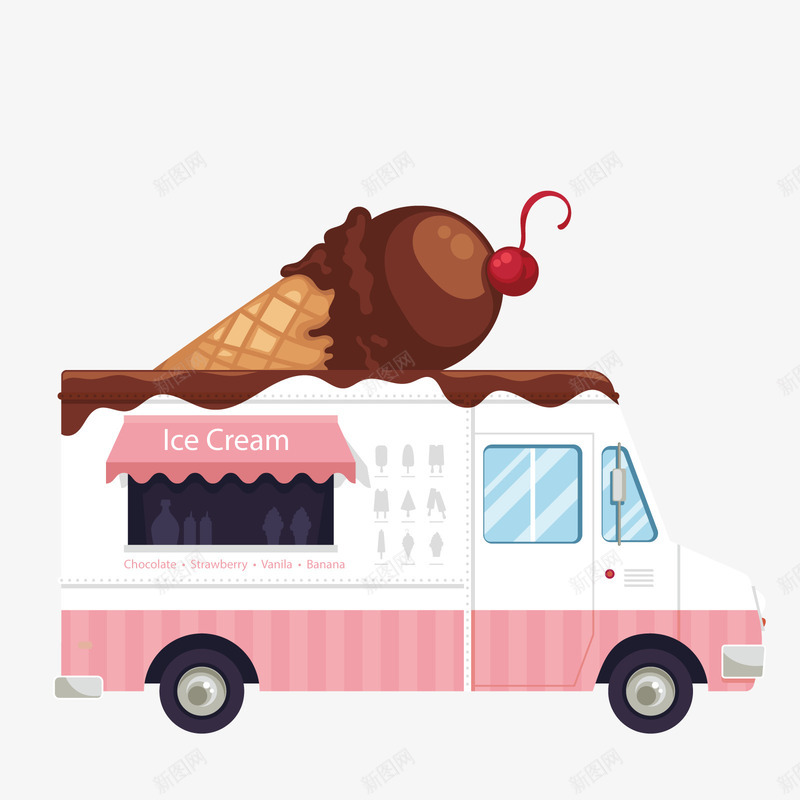 巧克力冰淇淋png免抠素材_88icon https://88icon.com PNG免抠图 PNG免抠图下载 icecream 出售 汽车 流动 粉色