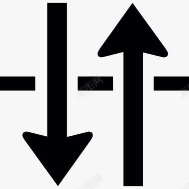 向上和向下的箭头和虚线图标图标