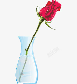 花瓶里的玫瑰素材