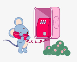 小老鼠卡通打电话的小老鼠高清图片