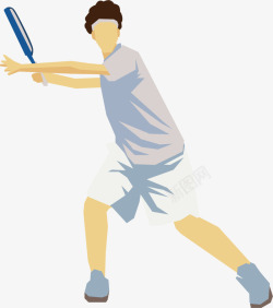 打网球卡通运动男人素材
