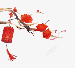 春节中国风手绘灯笼图素材