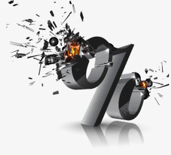 破碎的百分号素材