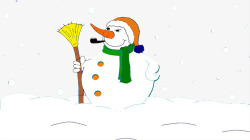 堆雪人卡通可爱笤帚素材