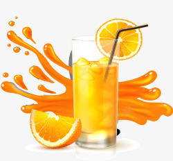 鲜榨橙汁矢量图素材