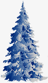 圣诞节装饰树png免抠素材_88icon https://88icon.com 圣诞节 松树 蓝色 装饰树 雪松