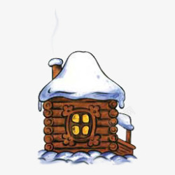 圣诞节剪影标签雪房子素材