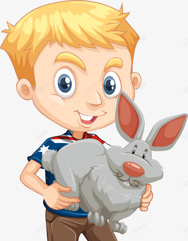 人与宠物png免抠素材_88icon https://88icon.com 人与宠物 儿童和宠物 养兔子 卡通兔子 宠物兔 小朋友 小男孩 手抱兔子 金发男孩