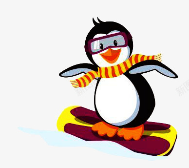 卡通企鹅滑雪png免抠素材_88icon https://88icon.com PNG透明素材 企鹅 卡通 装饰素材 设计素材
