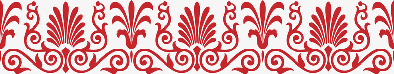 麦穗装饰花纹红色边条图标矢量图图标