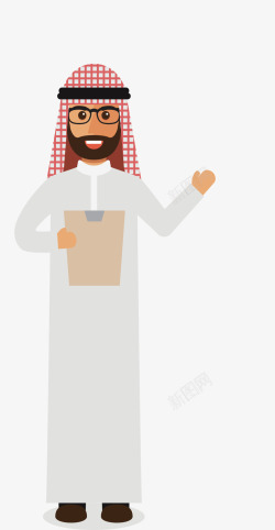 卡通阿拉伯商人插画矢量图素材