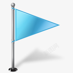 光影背景蓝色的小三角旗图标图标