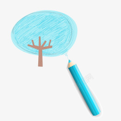 手绘儿童树形信息框素材