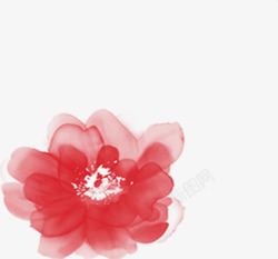 红色手绘美丽花朵素材