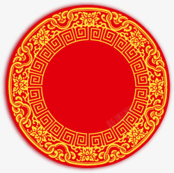 春节圆形花纹中国风花纹素材