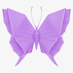 紫色纸张折叠的蝴蝶素材