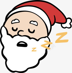 睡觉圣诞老人头像矢量图素材