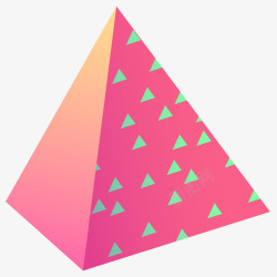 粉色三角锥立体插画矢量图素材