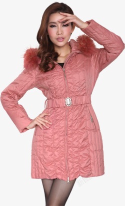 冬季粉红色外套女装素材