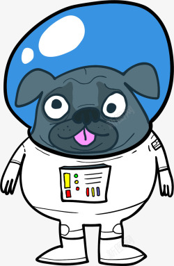 太空服可爱的太空狗矢量图高清图片