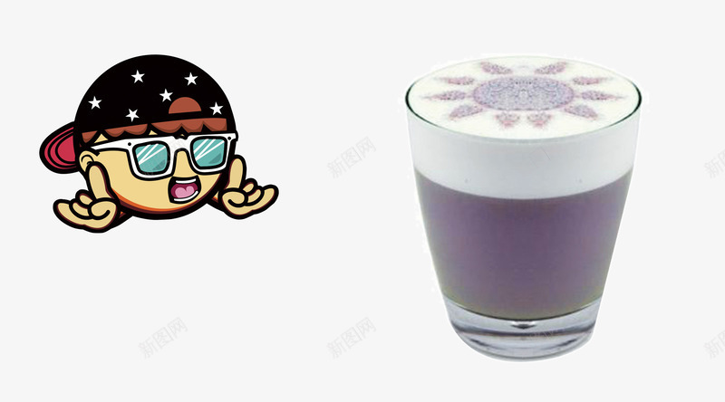 芒星奶茶png免抠素材_88icon https://88icon.com 奶茶 玻璃杯 紫色 饮品