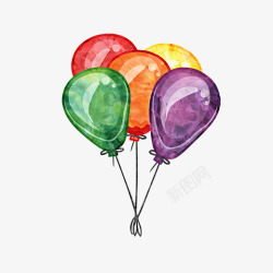五彩缤纷气球卡通五彩缤纷氢气球高清图片