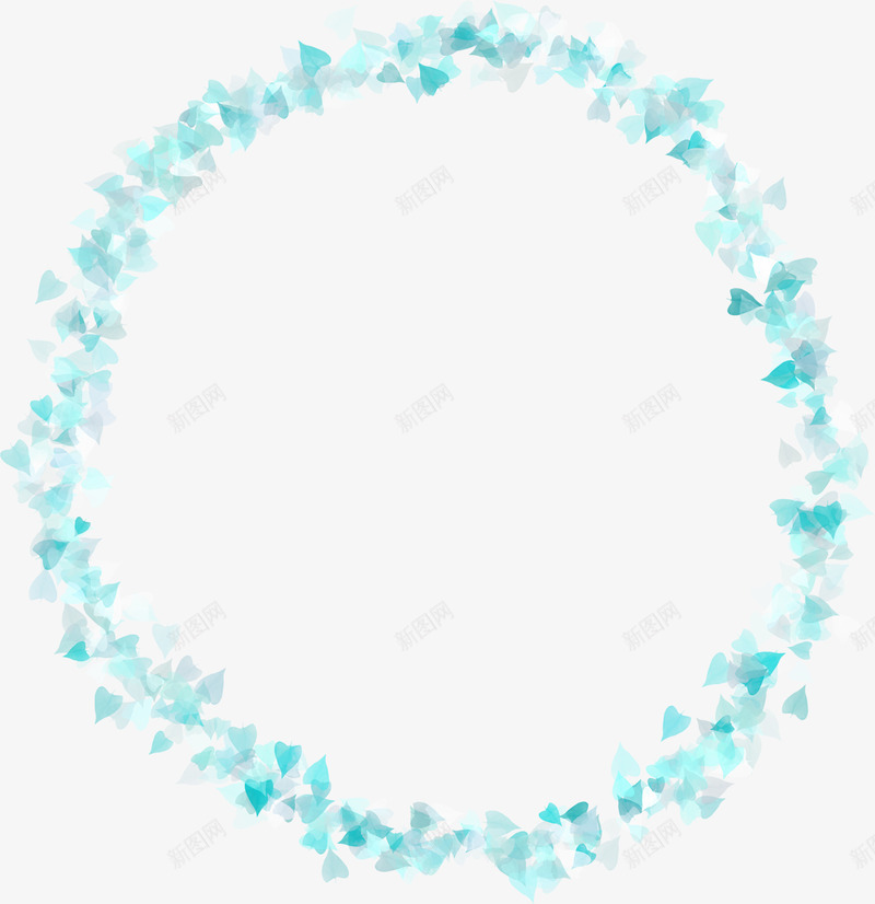 清新小碎花花环png免抠素材_88icon https://88icon.com 淡蓝色 清爽 花朵 花环