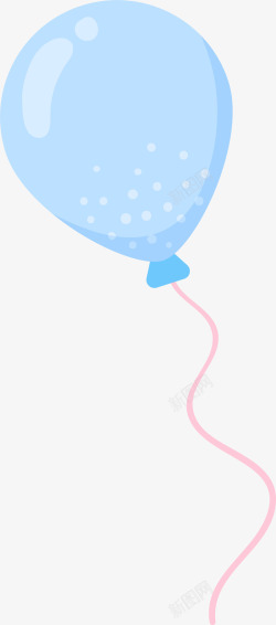 蓝色闪耀漂浮气球素材
