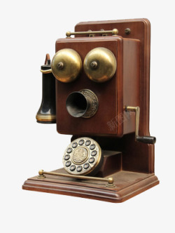 木质电话老式木质电话机高清图片