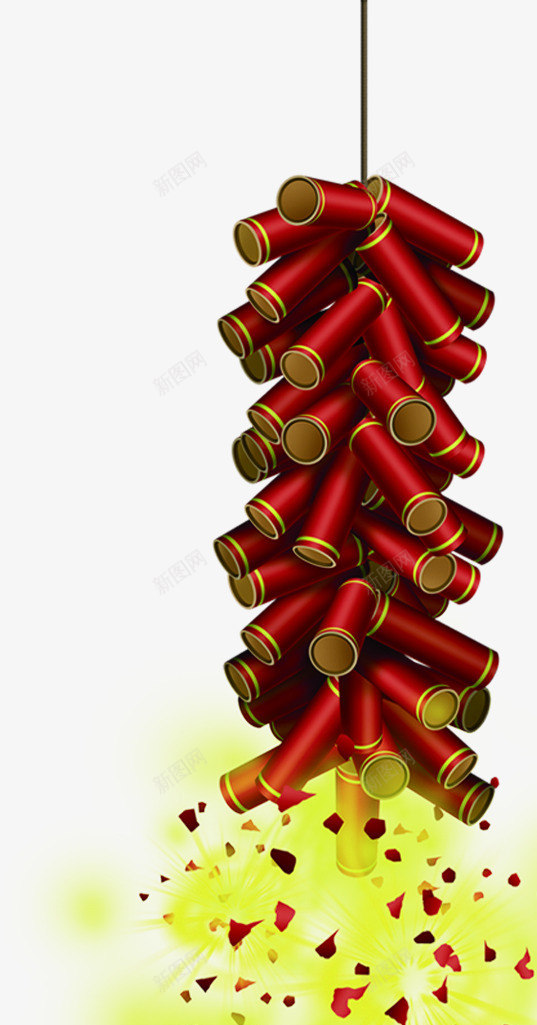 手绘春节鞭炮装饰png免抠素材_88icon https://88icon.com 春节 装饰 鞭炮