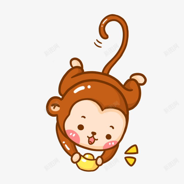 小猴子卡通漂浮png免抠素材_88icon https://88icon.com 卡通 可爱卡通 彩色卡通漂浮 水彩